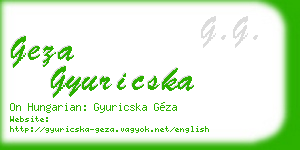 geza gyuricska business card